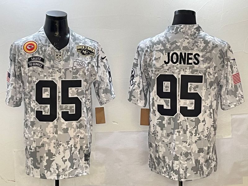 Men Kansas City Chiefs 95 Jones Camo 2025 Nike Salute to Service Limited NFL Jersey style 7